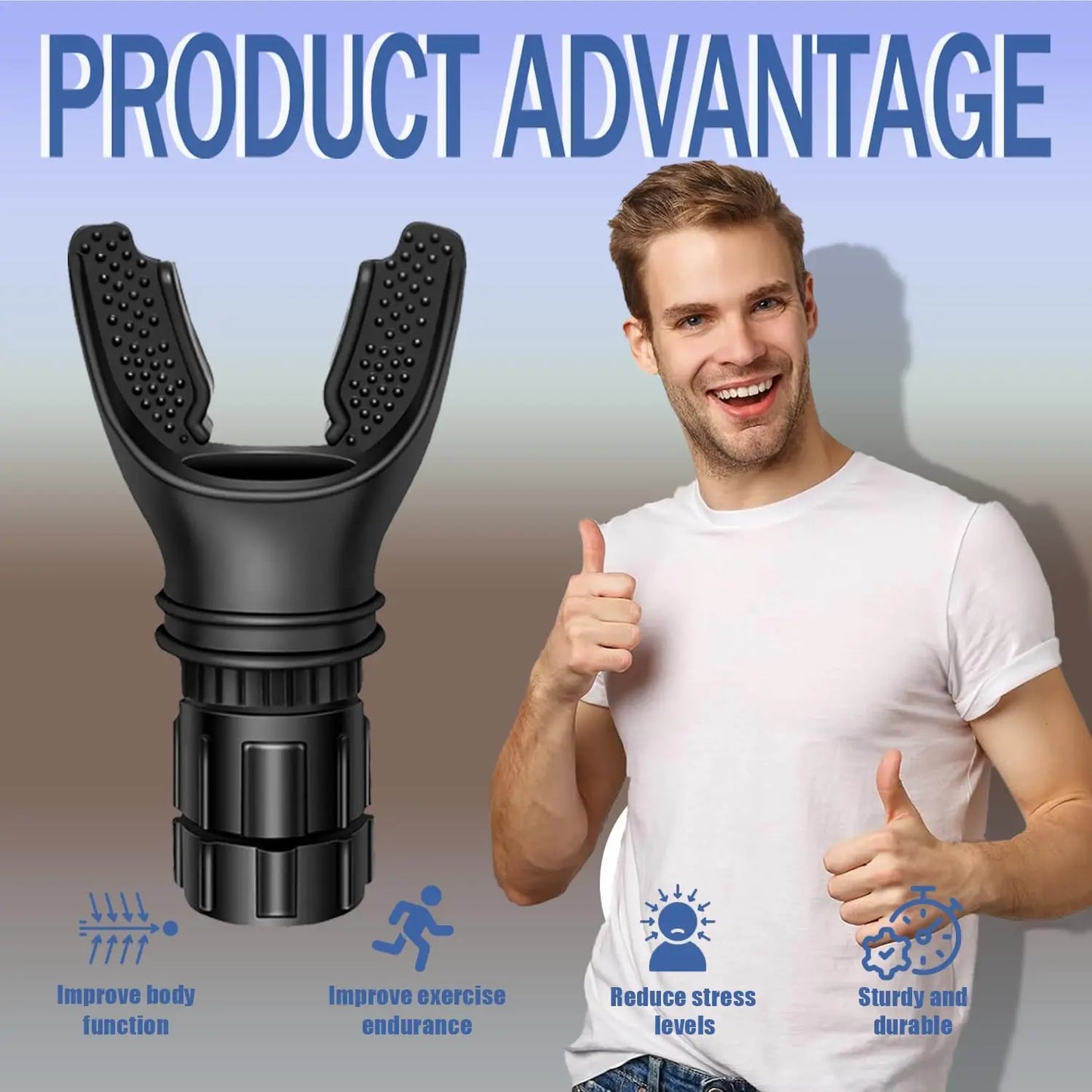 Breathing Trainer,Portable Lung Trainer,Breathing Resistance Trainer for Oral and Muscular Exercise, Daily Fitness Training, Easy-To-Clean Design
