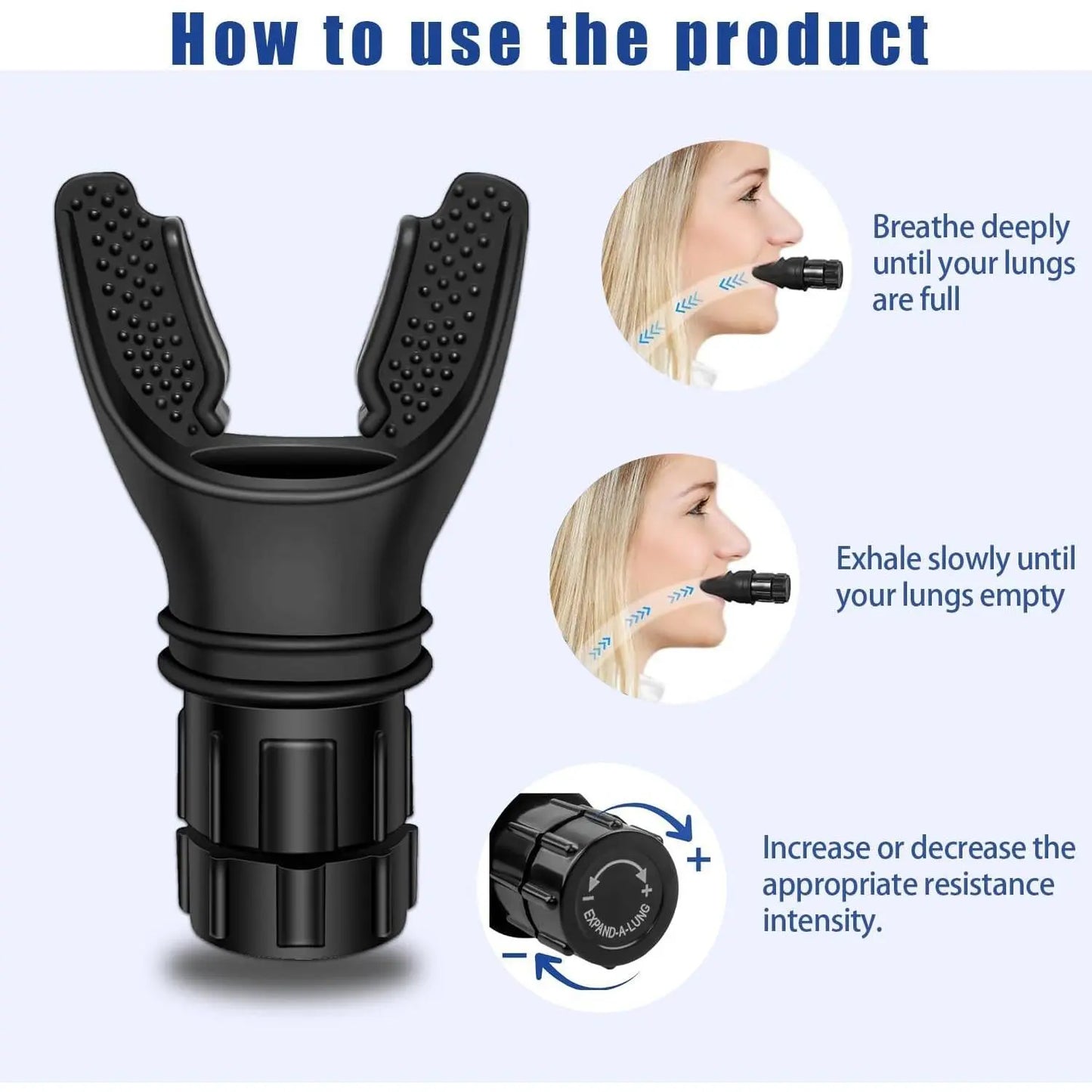 Breathing Trainer,Portable Lung Trainer,Breathing Resistance Trainer for Oral and Muscular Exercise, Daily Fitness Training, Easy-To-Clean Design