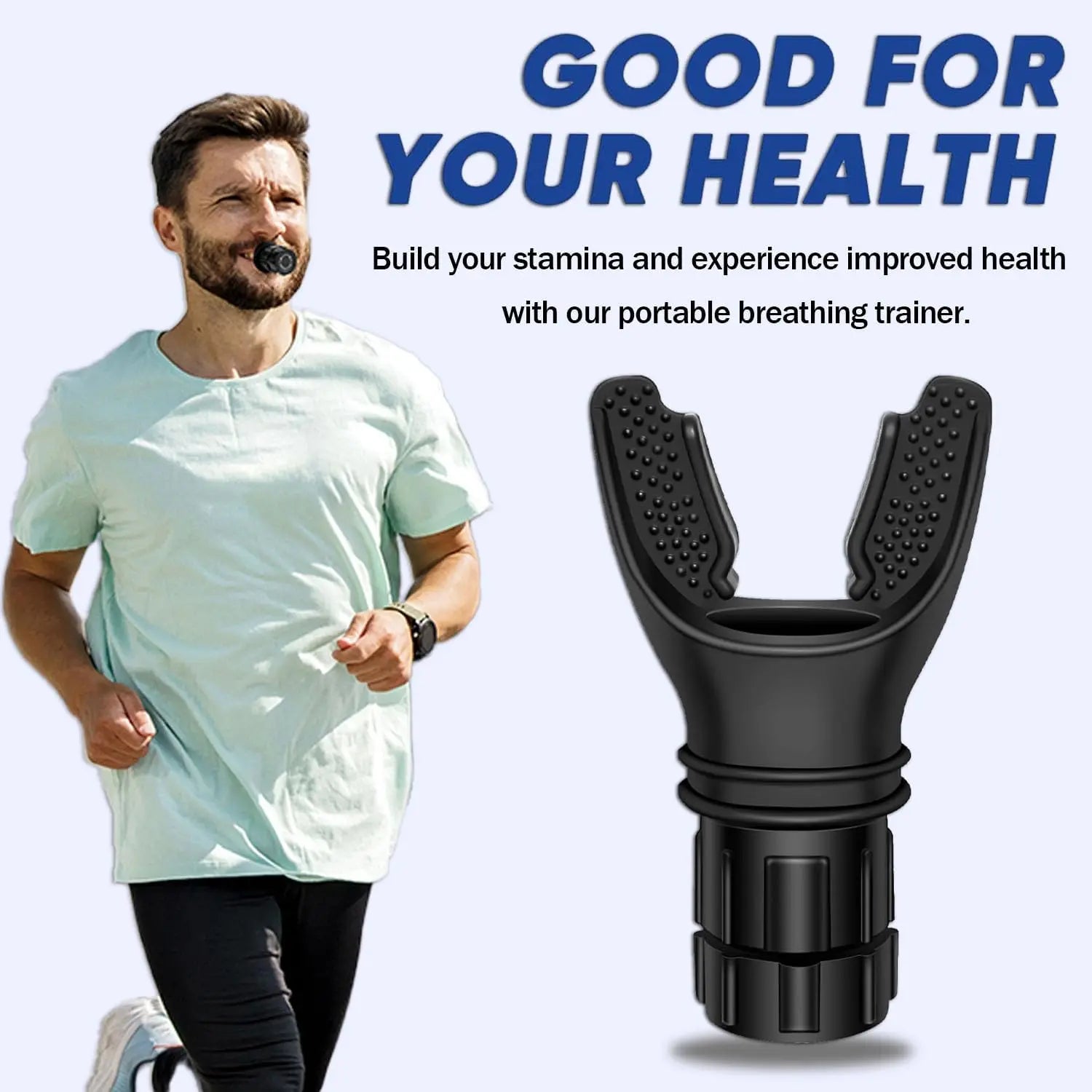 Breathing Trainer,Portable Lung Trainer,Breathing Resistance Trainer for Oral and Muscular Exercise, Daily Fitness Training, Easy-To-Clean Design